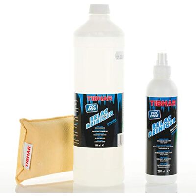 Tibhar Kit de nettoyage pour revêtements de tennis de table Spray nettoyant sans solvant pour revêtement avec éponge combinée et flacon de recharge avec agent antistatique 250 ml + 1000 ml - Publicité Tibhar Kit de nettoyage pour revêtements de tennis de table Spray nettoyant sans solvant pour revêtement avec éponge combinée et flacon de recharge avec agent antistatique 250 ml + 1000 ml - Publicité