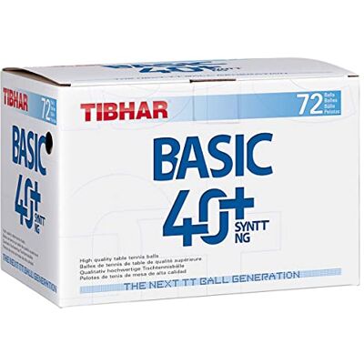 Tibhar Ballon Basic 40+ SYNTT NG 72, blanc - Publicité Tibhar Ballon Basic 40+ SYNTT NG 72, blanc - Publicité