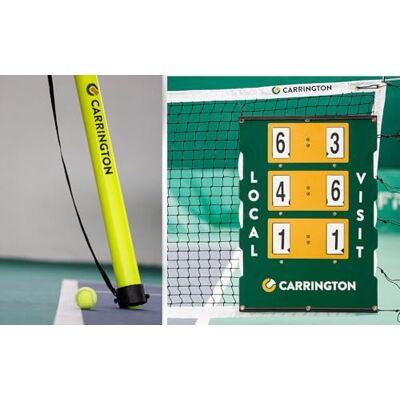 Carrington Kit Accessoire de Tennis 3 Tableaux de Scores PVC + 3 Tubes ramasse-Balle PVC (15 balles) - Publicité Carrington Kit Accessoire de Tennis 3 Tableaux de Scores PVC + 3 Tubes ramasse-Balle PVC (15 balles) - Publicité
