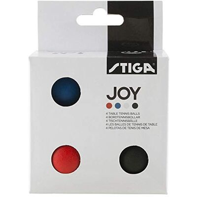 STIGA Balles de Ping-Pong Joy Lot de 4 Balles Colorées - Publicité STIGA Balles de Ping-Pong Joy Lot de 4 Balles Colorées - Publicité