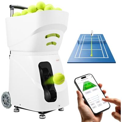VEVOR Lanceur de Balles Tennis Automatique Machine à Balles Capacité 110PCs Pour Court, Contrôle via App, Lance-balle jusqu'à 120 km/h, 3 Types d'Effets et 2 Modes d'Entraînement, Autonomie de 4 h - Publicité VEVOR Lanceur de Balles Tennis Automatique Machine à Balles Capacité 110PCs Pour Court, Contrôle via App, Lance-balle jusqu'à 120 km/h, 3 Types d'Effets et 2 Modes d'Entraînement, Autonomie de 4 h - Publicité