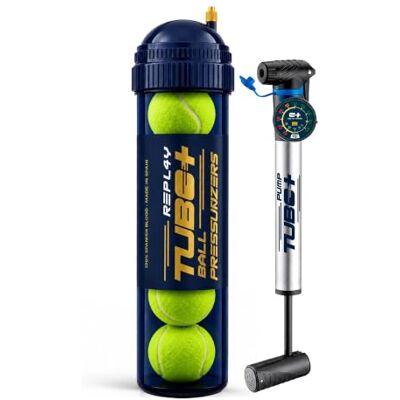 TUBOPLUS REPL4Y avec Pompe Pressuriseur de Balles de Padel et Tennis 29 PSI avec Pompe et Manomètre Maintient Le Rebond et la Pression d'origine Prolonge la Vie des Balles Capacité 4 Balles - Publicité TUBOPLUS REPL4Y avec Pompe Pressuriseur de Balles de Padel et Tennis 29 PSI avec Pompe et Manomètre Maintient Le Rebond et la Pression d'origine Prolonge la Vie des Balles Capacité 4 Balles - Publicité