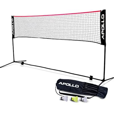 Apollo Filet Badminton Filet de Volley Ball 300cm 400cm 500 cm Filet de Badminton Réglable, Set avec Filet de Sport, 3 Volants, Support en Acier, Sac de Transport, Intérieur et Extérieur - Publicité Apollo Filet Badminton Filet de Volley Ball 300cm 400cm 500 cm Filet de Badminton Réglable, Set avec Filet de Sport, 3 Volants, Support en Acier, Sac de Transport, Intérieur et Extérieur - Publicité