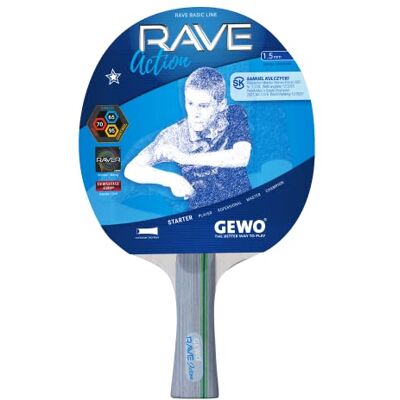 GEWO Rave Action Concave Raquette de Tennis de Table Unisexe, Gris Clair, Taille Unique - Publicité GEWO Rave Action Concave Raquette de Tennis de Table Unisexe, Gris Clair, Taille Unique - Publicité