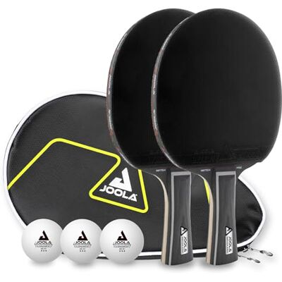 JOOLA Black Duo Pro Lot de 6 Raquettes de Tennis de Table + 3 balles de Tennis de Table + Housse de Tennis de Table Noir - Publicité JOOLA Black Duo Pro Lot de 6 Raquettes de Tennis de Table + 3 balles de Tennis de Table + Housse de Tennis de Table Noir - Publicité