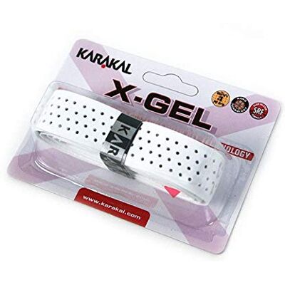 Grip de rechange Karakal X-Gel, tennis, badminton, squash, blanc - Publicité Grip de rechange Karakal X-Gel, tennis, badminton, squash, blanc - Publicité