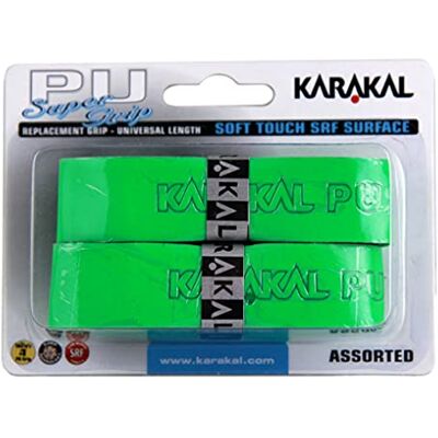 Karakal Lot de 2 poignées de rechange en PU pour raquette de tennis, squash, badminton Vert - Publicité Karakal Lot de 2 poignées de rechange en PU pour raquette de tennis, squash, badminton Vert - Publicité