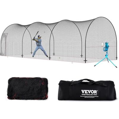 VEVOR Cage de Frappeur 12x3,6x3,6 m Filet d'Entraînement de Baseball Softball Poteaux en Fibre de Verre Filet de Lancement Portable avec Sac de Transport pour Lanceur Receveur Extérieur et Intérieur - Publicité VEVOR Cage de Frappeur 12x3,6x3,6 m Filet d'Entraînement de Baseball Softball Poteaux en Fibre de Verre Filet de Lancement Portable avec Sac de Transport pour Lanceur Receveur Extérieur et Intérieur - Publicité