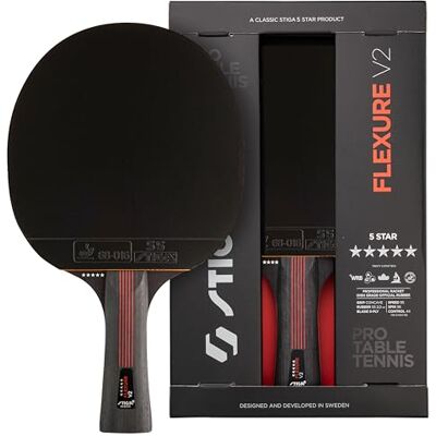 STIGA Raquette de Ping-Pong, Raquette de Tennis de Table 5 étoiles, Revêtements STAR5 approuvés par l'ITTF, Prise Ergonomique pour Les Joueurs offensifs - Publicité STIGA Raquette de Ping-Pong, Raquette de Tennis de Table 5 étoiles, Revêtements STAR5 approuvés par l'ITTF, Prise Ergonomique pour Les Joueurs offensifs - Publicité