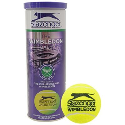 Slazenger Unisexe Wimbledon Lot de 3 balles de Tennis - Publicité Slazenger Unisexe Wimbledon Lot de 3 balles de Tennis - Publicité