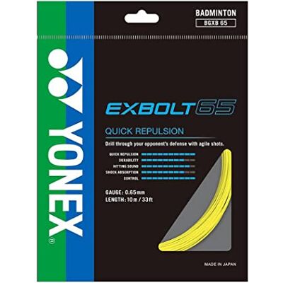 YONEX Exbolt 65 Lot de 10 m de ficelle de badminton Jaune 10 m - Publicité YONEX Exbolt 65 Lot de 10 m de ficelle de badminton Jaune 10 m - Publicité