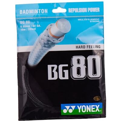 Yonex BG 80 Corde de badminton, Noir - Publicité Yonex BG 80 Corde de badminton, Noir - Publicité