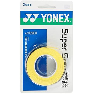 YONEX Super GRAP Surgrip pour Raquette (Jaune, Lot de 3) - Publicité YONEX Super GRAP Surgrip pour Raquette (Jaune, Lot de 3) - Publicité