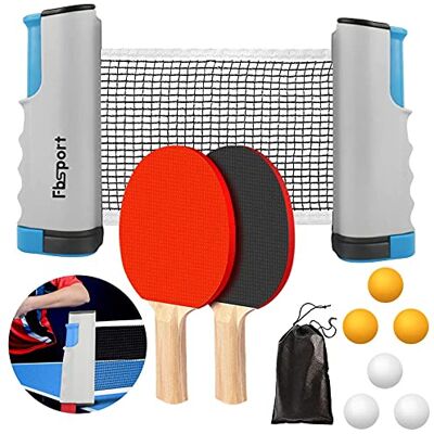 FBSPORT Raquette de Ping Pong Set Professionnel Raquettes de Tennis de Table avec Filet + 2 Raquette de ping-Pong + 6 Balles +1 Sac de Transport Ping Pong Kit pour Adultes Enfants Intérieur Extérieur - Publicité FBSPORT Raquette de Ping Pong Set Professionnel Raquettes de Tennis de Table avec Filet + 2 Raquette de ping-Pong + 6 Balles +1 Sac de Transport Ping Pong Kit pour Adultes Enfants Intérieur Extérieur - Publicité