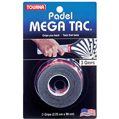 Tourna Blister DE 3 sur Grip Mega TAC Padel Noir - Publicité Tourna Blister DE 3 sur Grip Mega TAC Padel Noir - Publicité
