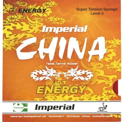 Imperial China ST Energy Revêtement de tennis de table Offensive ITTF - Publicité Imperial China ST Energy Revêtement de tennis de table Offensive ITTF - Publicité
