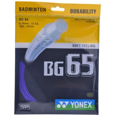 Yonex BG65 Cordage pour raquette de badminton, 10 m, Bg 65, violet - Publicité Yonex BG65 Cordage pour raquette de badminton, 10 m, Bg 65, violet - Publicité