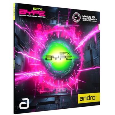 ANDRO Bype SFX Revêtement de tennis de table (noir, max) - Publicité ANDRO Bype SFX Revêtement de tennis de table (noir, max) - Publicité