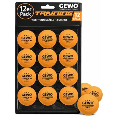 Gewo Lot de 12 balles d'entraînement *** 40+, Mixte Adulte, , Orange, 40 mm - Publicité Gewo Lot de 12 balles d'entraînement *** 40+, Mixte Adulte, , Orange, 40 mm - Publicité