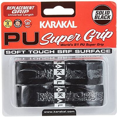 Karakal PU Supergrip Replacement Racquet Grip Tennis/Badminton/Squash 2 x Grips - Publicité Karakal PU Supergrip Replacement Racquet Grip Tennis/Badminton/Squash 2 x Grips - Publicité