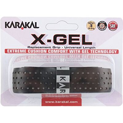 Grip de rechange Karakal X-Gel, tennis, badminton, squash, noir - Publicité Grip de rechange Karakal X-Gel, tennis, badminton, squash, noir - Publicité