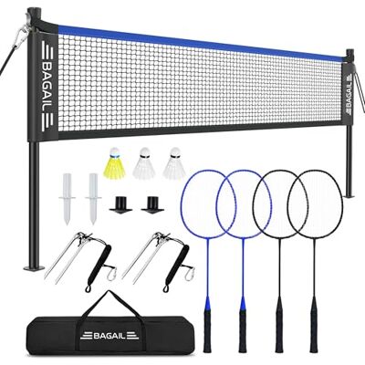 BAGAIL Filet de Badminton pour l'extérieur -Taille Officielle 20ft x 5ft, 4 Raquettes, 3 Balles de Badminton, Filet PE durable et Sac de Transport pour l'arrière-cour, la Plage et les Jeux en Famille. Publicité BAGAIL Filet de Badminton pour l'extérieur -Taille Officielle 20ft x 5ft, 4 Raquettes, 3 Balles de Badminton, Filet PE durable et Sac de Transport pour l'arrière-cour, la Plage et les Jeux en Famille. Publicité
