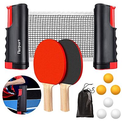 FBSPORT Raquette de Ping Pong Set Professionnel Raquettes de Tennis de Table avec Filet + 2 Raquette de ping-Pong + 6 Balles +1 Sac de Transport Ping Pong Kit pour Adultes Enfants Intérieur Extérieur - Publicité FBSPORT Raquette de Ping Pong Set Professionnel Raquettes de Tennis de Table avec Filet + 2 Raquette de ping-Pong + 6 Balles +1 Sac de Transport Ping Pong Kit pour Adultes Enfants Intérieur Extérieur - Publicité
