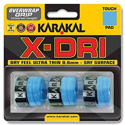 Karakal - X-DRI Overwrap - Bleu - 3-pack - Grip Overwrap - Publicité Karakal - X-DRI Overwrap - Bleu - 3-pack - Grip Overwrap - Publicité
