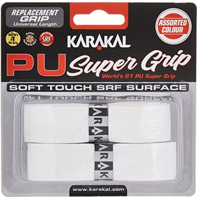 Karakal PU Super Grip Bande adhésive pour Badminton, Squash, Tennis, Crosse de Hockey ou bâton de Hockey sur Glace Lot de 5 ou 24 Couleurs Assorties Blanc 2 poignées - Publicité Karakal PU Super Grip Bande adhésive pour Badminton, Squash, Tennis, Crosse de Hockey ou bâton de Hockey sur Glace Lot de 5 ou 24 Couleurs Assorties Blanc 2 poignées - Publicité