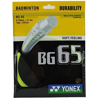 YONEX Corde de badminton, BG65 jaune - Publicité YONEX Corde de badminton, BG65 jaune - Publicité
