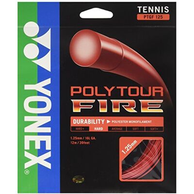 YONEX Poly Tour Fire de Cordes – Rouge, 1,2 mm - Publicité YONEX Poly Tour Fire de Cordes – Rouge, 1,2 mm - Publicité