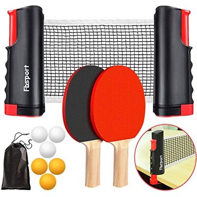 FBSPORT Table de Tennis de Table avec Filet Extensible, 2 Raquettes, 6 Balles, Sac de Transport, Set complet - Publicité FBSPORT Table de Tennis de Table avec Filet Extensible, 2 Raquettes, 6 Balles, Sac de Transport, Set complet - Publicité