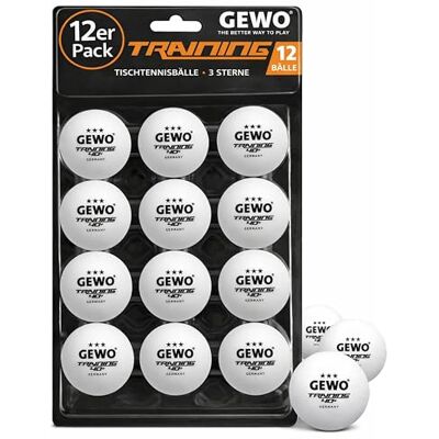 Gewo Lot de 12 balles d'entraînement *** 40+, Mixte Adulte, , Blanc., 40 mm - Publicité Gewo Lot de 12 balles d'entraînement *** 40+, Mixte Adulte, , Blanc., 40 mm - Publicité