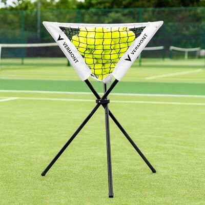 Vermont Panier à balles dépliable portable – Panier de rangement pliable léger pour balles de tennis – Peut contenir jusqu’à 80 balles de tennis - Publicité Vermont Panier à balles dépliable portable – Panier de rangement pliable léger pour balles de tennis – Peut contenir jusqu’à 80 balles de tennis - Publicité