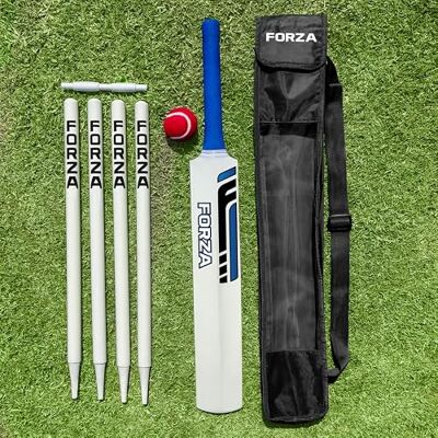 FORZA Ensemble de cricket en bois Batte de cricket en saule du Cachemire et balle de tennis, kit complet de cricket de jardin junior avec souches, cautions et sac de transport robuste - Publicité FORZA Ensemble de cricket en bois Batte de cricket en saule du Cachemire et balle de tennis, kit complet de cricket de jardin junior avec souches, cautions et sac de transport robuste - Publicité