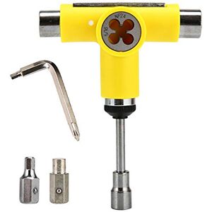 SEIWEI Outil de skateboard portable en T pour réparation de longboard Outil multifonction pratique avec clé en T à cliquet Jaune - Publicité SEIWEI Outil de skateboard portable en T pour réparation de longboard Outil multifonction pratique avec clé en T à cliquet Jaune - Publicité