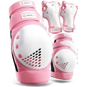 SKATEWIZ Protection Roller Adulte Femme Protection Skateboard Protege Genoux BMX, Skate, Trotinette Freestyle Protections Patins à Glace Smash L Adultes Rose Blanc - Publicité SKATEWIZ Protection Roller Adulte Femme Protection Skateboard Protege Genoux BMX, Skate, Trotinette Freestyle Protections Patins à Glace Smash L Adultes Rose Blanc - Publicité