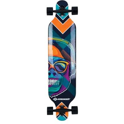 Schildkröt Longboard Freeride 41", Bois d'Érable Collé 9 Plis, Planche Complète avec Suspension à Essieu Suspendu, Roulements à Billes ABEC-11, Design: Cool Chimp, 510690 Taille Unique - Publicité Schildkröt Longboard Freeride 41", Bois d'Érable Collé 9 Plis, Planche Complète avec Suspension à Essieu Suspendu, Roulements à Billes ABEC-11, Design: Cool Chimp, 510690 Taille Unique - Publicité