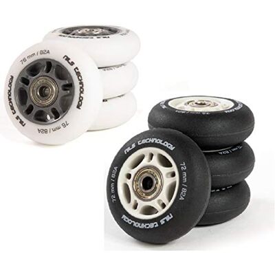 Nils Extreme NILS Lot de 4 roulettes avec roulement à billes en PU ABEC 9 64-80 mm (blanc, 76 mm) - Publicité Nils Extreme NILS Lot de 4 roulettes avec roulement à billes en PU ABEC 9 64-80 mm (blanc, 76 mm) - Publicité