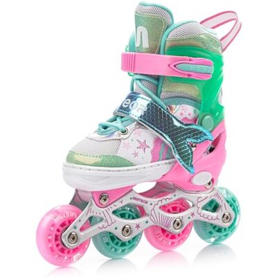 Patins à roulettes pour Enfants 4 en 1 réglables 25-37 – Rollers, quads et Glace – Coque Haute Stable, Roues PU, ABEC-7 – par Meteor - Publicité Patins à roulettes pour Enfants 4 en 1 réglables 25-37 – Rollers, quads et Glace – Coque Haute Stable, Roues PU, ABEC-7 – par Meteor - Publicité