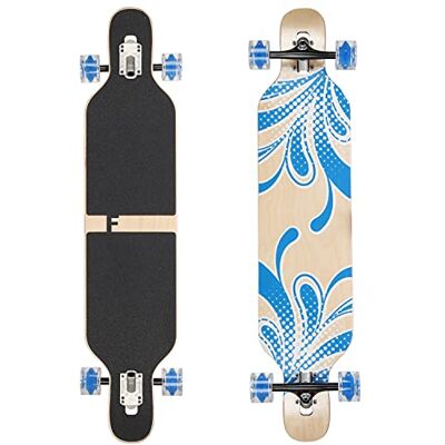 FunTomia Flex2 jusqu'à 84 kg Longboard Camber (Flex2 jusqu'à 84 kg, fleur bleue LED bois d'érable) - Publicité FunTomia Flex2 jusqu'à 84 kg Longboard Camber (Flex2 jusqu'à 84 kg, fleur bleue LED bois d'érable) - Publicité