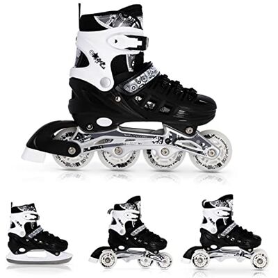 Nils Extreme Nils Patins à glace 4 en 1 réglables Pour le hockey Pour filles et garçons et femmes NH10905 Noir, L (39-42) - Publicité Nils Extreme Nils Patins à glace 4 en 1 réglables Pour le hockey Pour filles et garçons et femmes NH10905 Noir, L (39-42) - Publicité