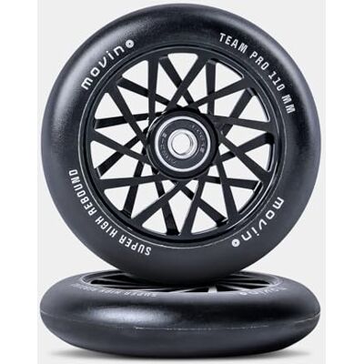 Movino Roues De Trottinette 2 Pièces 110 mm Aluminium Polyuréthane Super High Rebound Résistant À 100 kg Alu Core Spoked Noir - Publicité Movino Roues De Trottinette 2 Pièces 110 mm Aluminium Polyuréthane Super High Rebound Résistant À 100 kg Alu Core Spoked Noir - Publicité