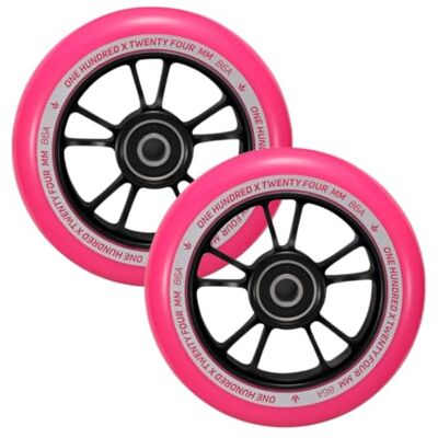 CURB SKATEBOARDS Blunt Envyscooters Pack x2 100mm 10 Spokes Noir/Rose Roues Trottinettes Freestyle - Publicité CURB SKATEBOARDS Blunt Envyscooters Pack x2 100mm 10 Spokes Noir/Rose Roues Trottinettes Freestyle - Publicité