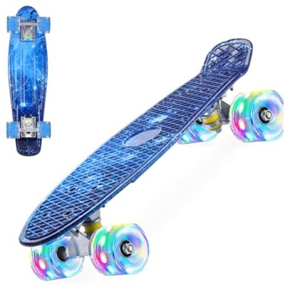ERNAN Skateboard Complet Mini Cruiser pour Enfants 22",Skateboard avec Roues LED pour Enfants Débutants Filles Garçons Adolescents Adultes - Publicité ERNAN Skateboard Complet Mini Cruiser pour Enfants 22",Skateboard avec Roues LED pour Enfants Débutants Filles Garçons Adolescents Adultes - Publicité