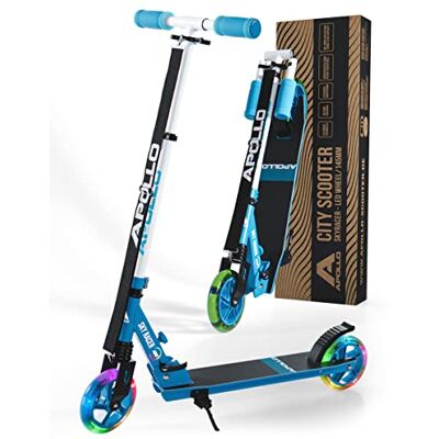 Apollo LED Skyracer – Trottinette Urbaine à Suspension avec Roues LED 145 mm, modèle Pliable et réglable en Hauteur pour Enfants et Adolescents, adaptée au Freestyle - Publicité Apollo LED Skyracer – Trottinette Urbaine à Suspension avec Roues LED 145 mm, modèle Pliable et réglable en Hauteur pour Enfants et Adolescents, adaptée au Freestyle - Publicité