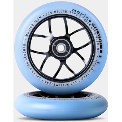 Movino Roues De Trottinette 2 Pièces 110 mm Aluminium Polyuréthane Super High Rebound Résistant À 100 kg Team Pro Spoked 2 Blanc - Publicité Movino Roues De Trottinette 2 Pièces 110 mm Aluminium Polyuréthane Super High Rebound Résistant À 100 kg Team Pro Spoked 2 Blanc - Publicité