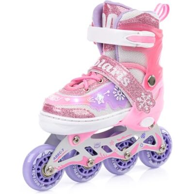 Patins à roulettes pour Enfants 4 en 1 réglables 25-37 – Rollers, quads et Glace – Coque Haute Stable, Roues PU, ABEC-7 – par Meteor - Publicité Patins à roulettes pour Enfants 4 en 1 réglables 25-37 – Rollers, quads et Glace – Coque Haute Stable, Roues PU, ABEC-7 – par Meteor - Publicité