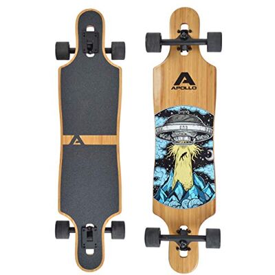 Apollo Planche Longboard Complète, Deck Bambou et Fibre de Verre - Publicité Apollo Planche Longboard Complète, Deck Bambou et Fibre de Verre - Publicité