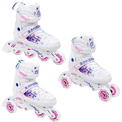 Raven Roller en Ligne Meia du 28 au 32 + Patin à Glace Adulte Mixte Taille Ajustable Blanc/Bleu/Rose Raven - Publicité Raven Roller en Ligne Meia du 28 au 32 + Patin à Glace Adulte Mixte Taille Ajustable Blanc/Bleu/Rose Raven - Publicité